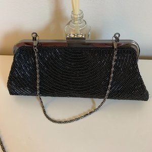 Black Beaded Shimmery Evening Bag